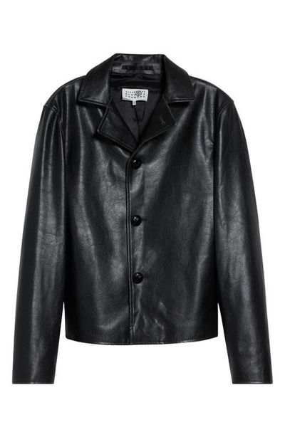 MM6 Maison Margiela MM6 Maison Margiela Black Faux Leather Jacket 