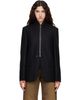 MM6 Maison Margiela MM6 Maison Margiela Black Flannel Zip-Front Suit Blazer - 1