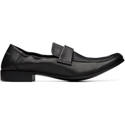 MM6 Maison Margiela MM6 Maison Margiela Black Leather Swing Toe Loafers