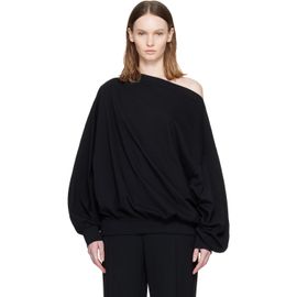 MM6 Maison Margiela MM6 Maison Margiela Black Long-Sleeved Asymmetric Top