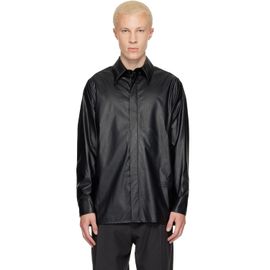 MM6 Maison Margiela MM6 Maison Margiela Black Long-Sleeved Faux-Leather Shirt