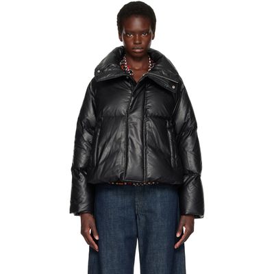 MM6 Maison Margiela MM6 Maison Margiela Black Padded Faux-Leather Down Jacket