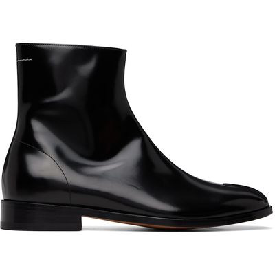 MM6 Maison Margiela MM6 Maison Margiela Black Polished Leather Ankle Boots
