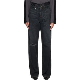 MM6 Maison Margiela MM6 Maison Margiela Black Rolled Waist Jeans