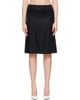 MM6 Maison Margiela MM6 Maison Margiela Black Satin Midi Skirt - 1