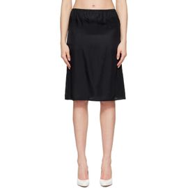 MM6 Maison Margiela MM6 Maison Margiela Black Satin Midi Skirt
