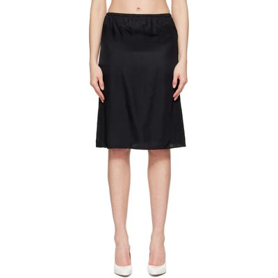MM6 Maison Margiela MM6 Maison Margiela Black Satin Midi Skirt