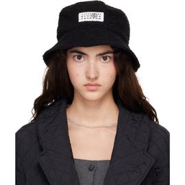 MM6 Maison Margiela MM6 Maison Margiela Black Teddy Nylon Reversible Bucket Hat
