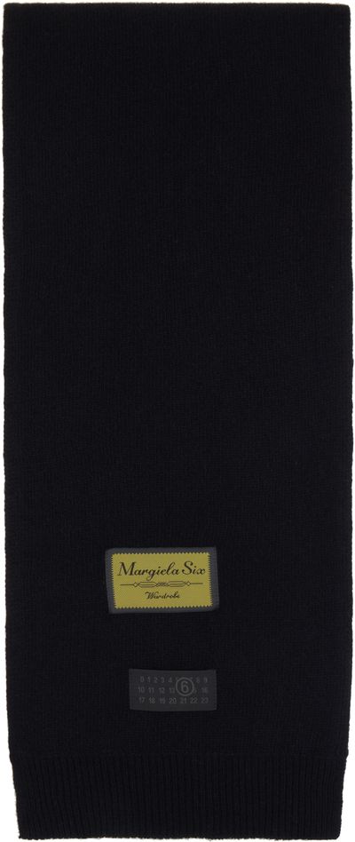 MM6 Maison Margiela MM6 Maison Margiela Black Wool-Blend Scarf