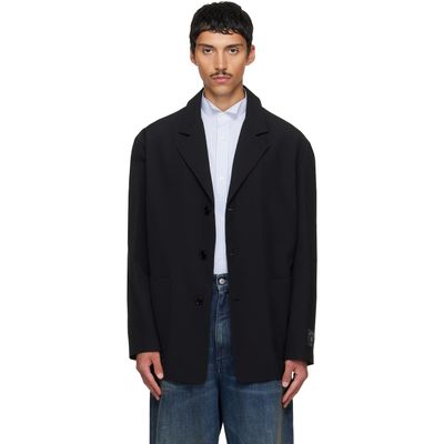 MM6 Maison Margiela MM6 Maison Margiela Black Wool Blend Suit Blazer