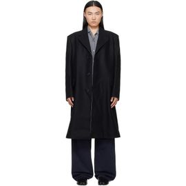 MM6 Maison Margiela MM6 Maison Margiela Black Wool Felt Single-Breasted Coat