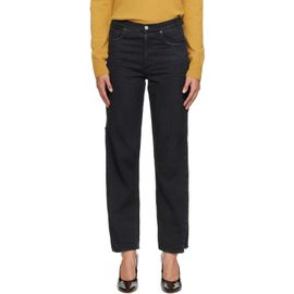 MM6 Maison Margiela MM6 Maison Margiela Black Zip 5 Pocket Jeans