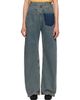 MM6 Maison Margiela MM6 Maison Margiela Blue Back-To-Back Jeans - 1