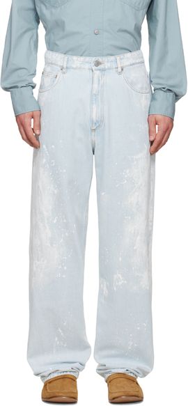 MM6 Maison Margiela MM6 Maison Margiela Blue Paint Splatter Jeans