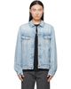 MM6 Maison Margiela MM6 Maison Margiela Blue Poplin Trim Denim Jacket - 1