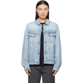 MM6 Maison Margiela MM6 Maison Margiela Blue Poplin Trim Denim Jacket
