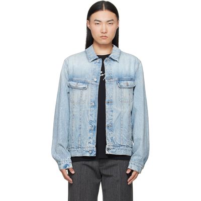 MM6 Maison Margiela MM6 Maison Margiela Blue Poplin Trim Denim Jacket
