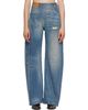 MM6 Maison Margiela MM6 Maison Margiela Blue Sideways Denim Jeans - 1