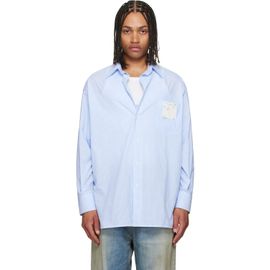 MM6 Maison Margiela MM6 Maison Margiela Blue Striped Poplin Shirt
