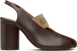 MM6 Maison Margiela MM6 Maison Margiela Brown Anatomic Numeric Slingback Heels
