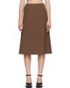 MM6 Maison Margiela MM6 Maison Margiela Brown Double Breasted Midi Skirt - 1