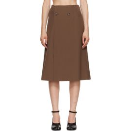 MM6 Maison Margiela MM6 Maison Margiela Brown Double Breasted Midi Skirt