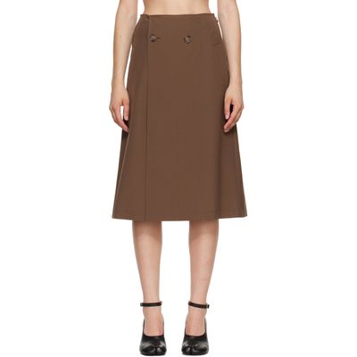 MM6 Maison Margiela MM6 Maison Margiela Brown Double Breasted Midi Skirt