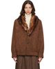 MM6 Maison Margiela MM6 Maison Margiela Brown Faux-Suede Jacket - 1