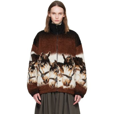 MM6 Maison Margiela MM6 Maison Margiela Brown Horse Fleece Jacket