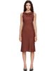 MM6 Maison Margiela MM6 Maison Margiela Brown Jacquard Midi Dress - 1
