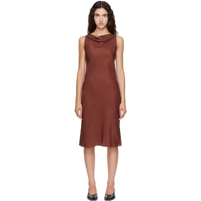 MM6 Maison Margiela MM6 Maison Margiela Brown Jacquard Midi Dress