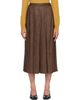 MM6 Maison Margiela MM6 Maison Margiela Brown Mottled Wool Midi Skirt - 1