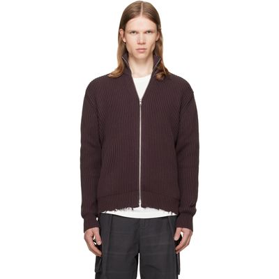 MM6 Maison Margiela MM6 Maison Margiela Brown Ribbed Cotton Sweater