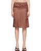 MM6 Maison Margiela MM6 Maison Margiela Brown Satin Midi Skirt - 1