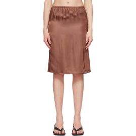 MM6 Maison Margiela MM6 Maison Margiela Brown Satin Midi Skirt