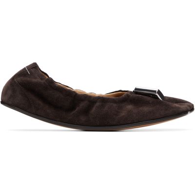 MM6 Maison Margiela MM6 Maison Margiela Brown Suede Anatomic Travel Ballerina Flats