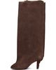 MM6 Maison Margiela MM6 Maison Margiela Brown Suede Anatomic Tube Tall Boots - 3
