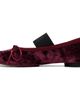 MM6 Maison Margiela MM6 Maison Margiela Burgundy Velvet Ballerina Flats - 3