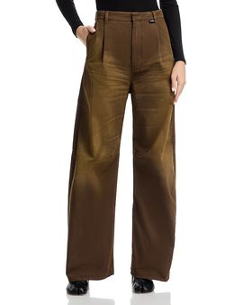 Mm6 Maison Margiela MM6 Maison Margiela Cotton Barrel Leg Jeans in Brown