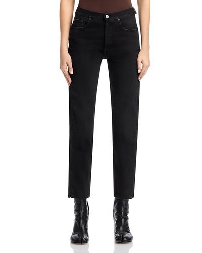 Mm6 Maison Margiela MM6 Maison Margiela Cotton Straight Leg Jeans in Black