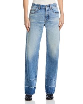 Mm6 Maison Margiela MM6 Maison Margiela Cotton Straight Leg Jeans in Blue