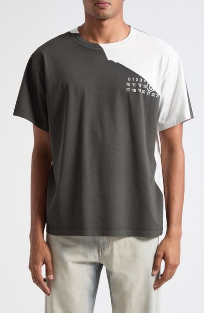 MM6 Maison Margiela MM6 Maison Margiela Deconstructed Colorblock Graphic T-Shirt