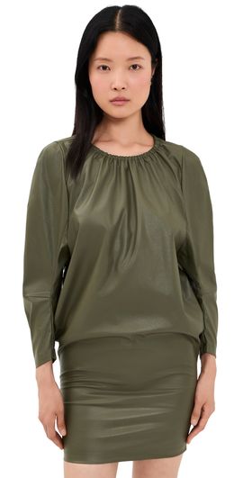 MM6 Maison Margiela MM6 Maison Margiela Faux Leather Mini Dress Khaki