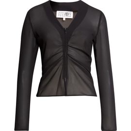 MM6 Maison Margiela MM6 Maison Margiela Gathered Sheer Chiffon Zip Top