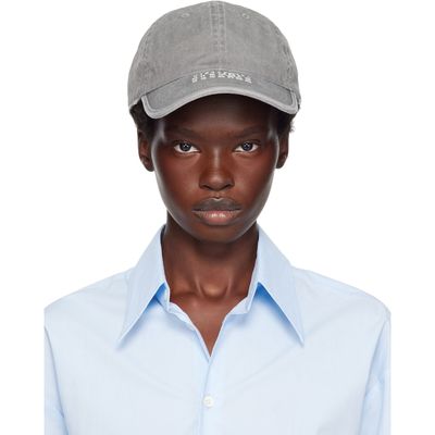 MM6 Maison Margiela MM6 Maison Margiela Gray Embroidered Logo Cap