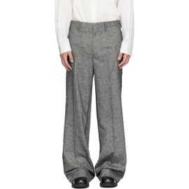 MM6 Maison Margiela MM6 Maison Margiela Gray Exposed Seam Wool Trousers