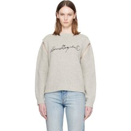MM6 Maison Margiela MM6 Maison Margiela Gray Handwritten Knit Sweater