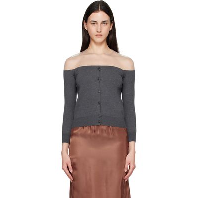 MM6 Maison Margiela MM6 Maison Margiela Gray Knit Cardigan