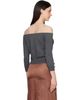MM6 Maison Margiela MM6 Maison Margiela Gray Knit Cardigan - 3