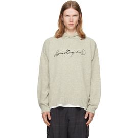 MM6 Maison Margiela MM6 Maison Margiela Gray Knit Hoodie